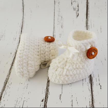 Crochet Baby Booties Woolen Booties, Newborn..