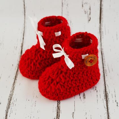 Crochet Baby Booties Woolen Booties, Newborn..