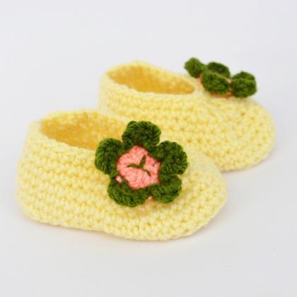 Crochet Baby Booties - Cream