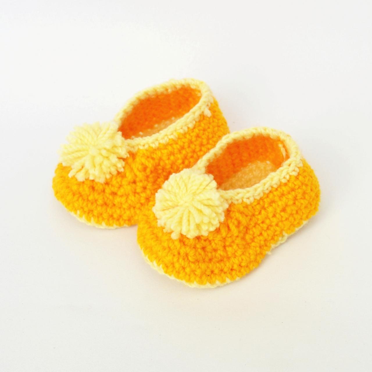 Crochet Baby Booties - Yellow