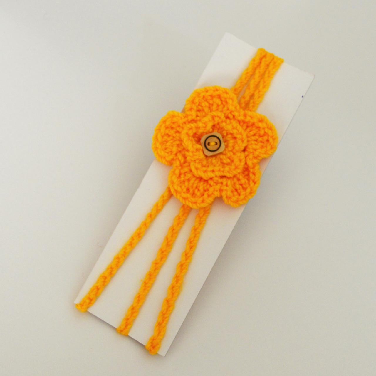 Crochet flower Baby Hair Band / Head Band for girl - Yellow