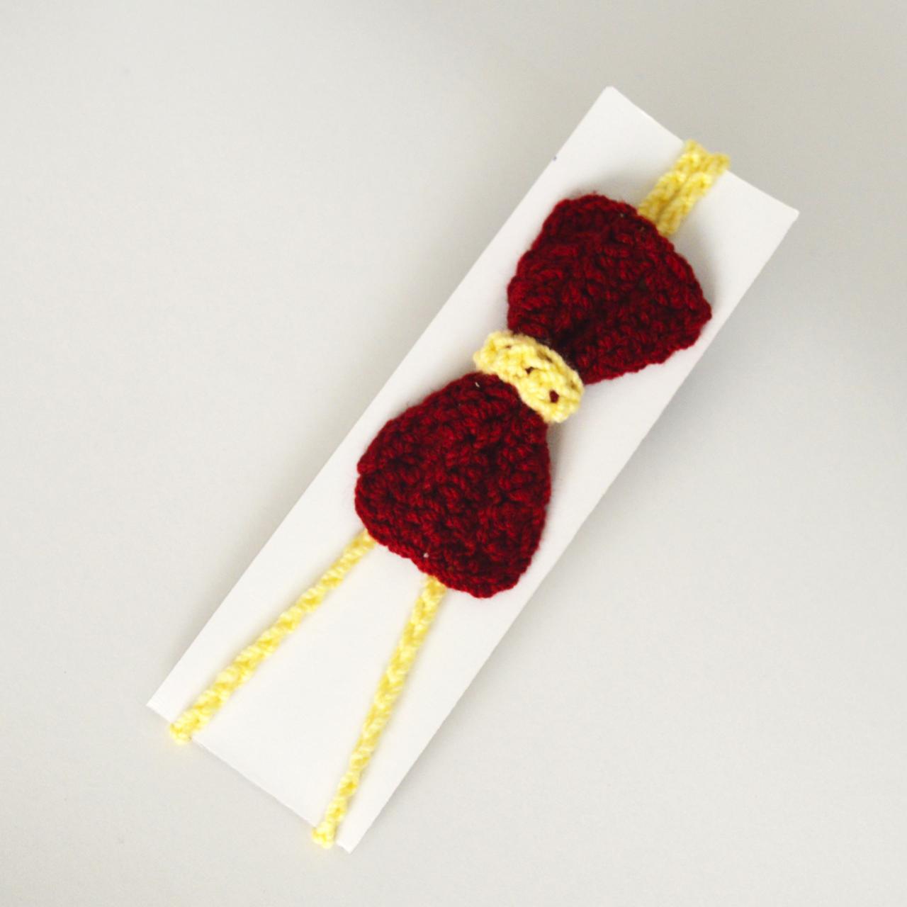 Crochet flower Baby Hair Band / Head Band for girl - Red Bow