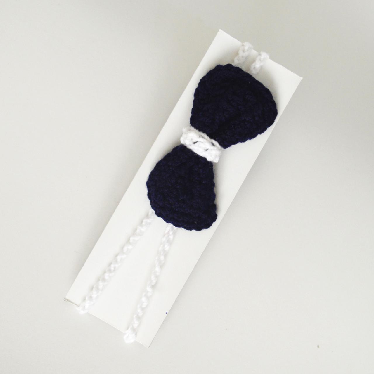 Crochet flower Baby Hair Band / Head Band for girl - Blue Bow