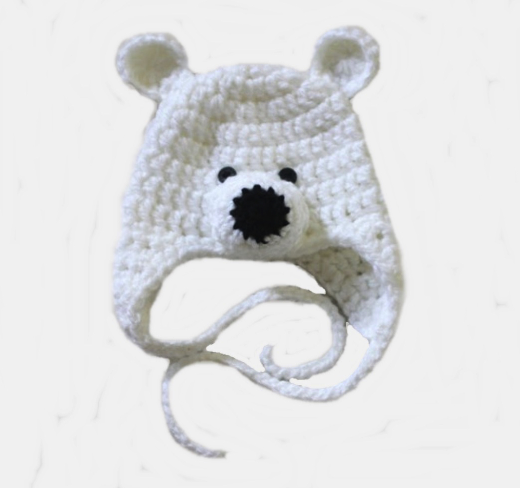 Love Crochet Art Polar Bear Crochet Cap