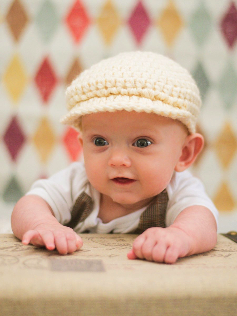 Crochet Baby Cap Winter Cap Knitted Cap Crochet Beanie for Baby Boy Photography Prop